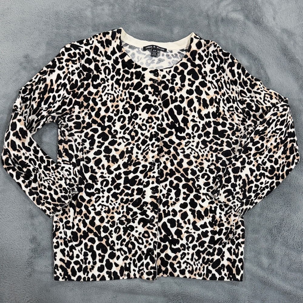 Cable and Gauge Leopard Print Cardigan